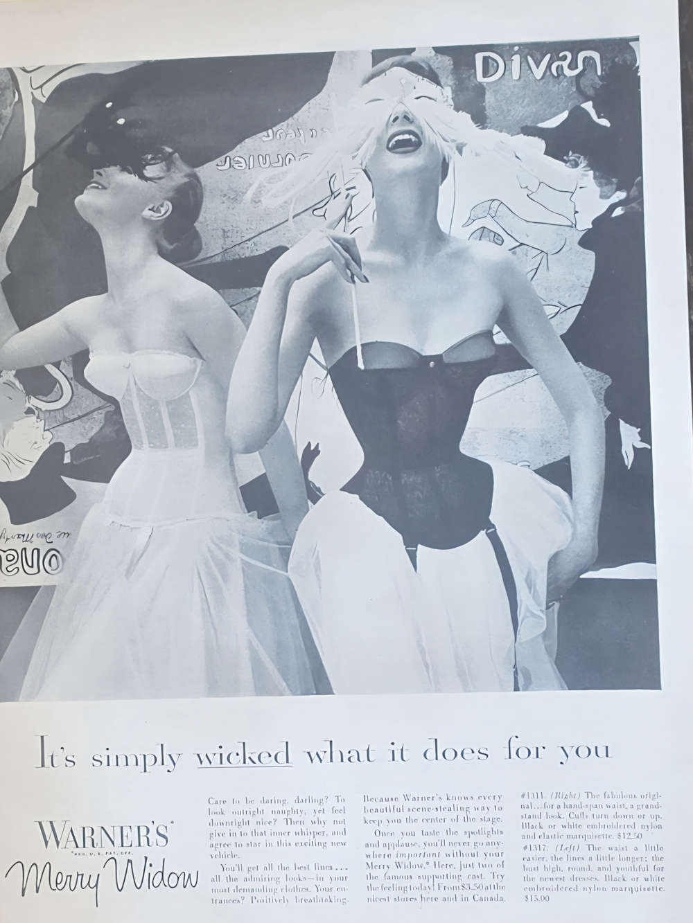 Warner's Black and White Strapless Bustier Set